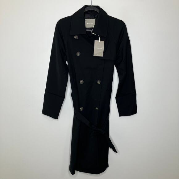 NWT EVERLANE The Italian Wool Modern Trench Black Small - Picture 2 of 6
